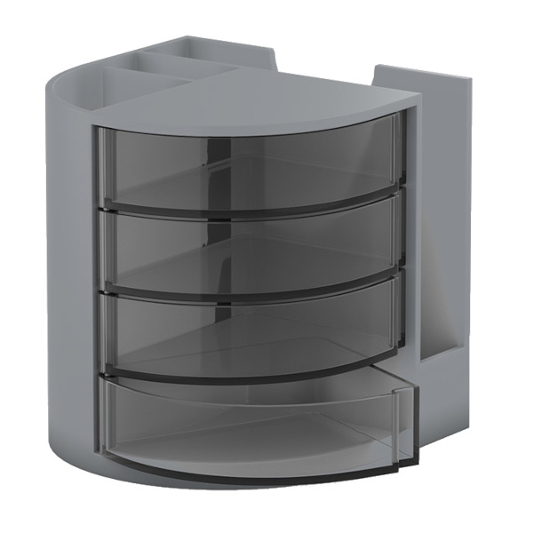 Подставка-органайзер Erich Krause "Venezia. Classic" 9,6*9,8*9,7см, пластик, 7отд., серый 61584