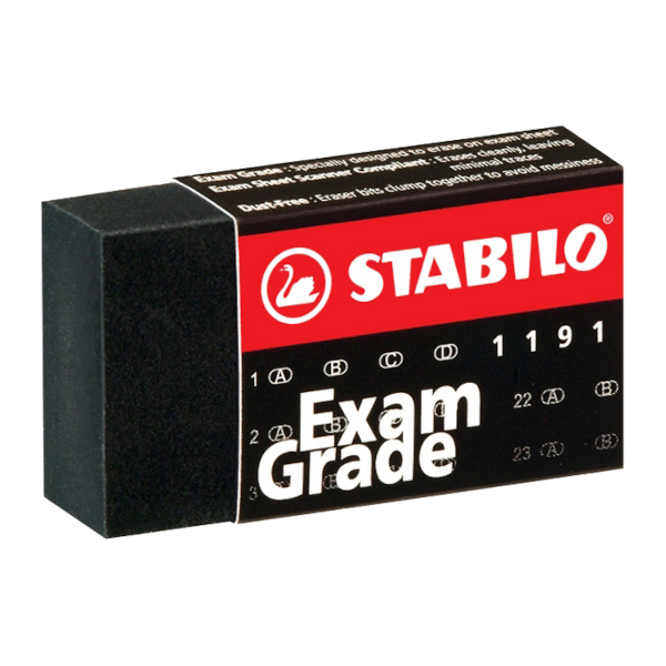 Ластик Stabilo "Exam Grade" прямоуг. 62*22*11мм, каучук, черный 1191/36Е