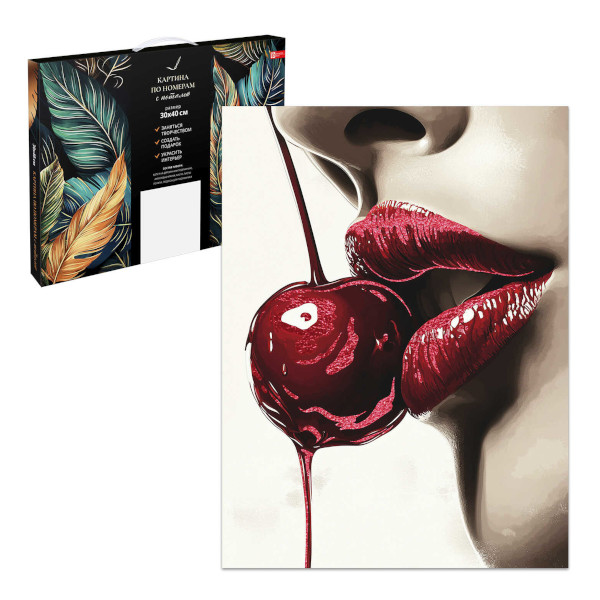 Картина по номерам Феникс+ 30*40см "Вишневый поцелуй" с поталью 70181