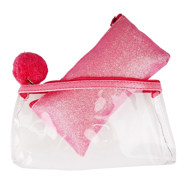 Пенал-косметичка 1 отд., 19*10см "Милый.Темно-розов блест" без напол., ПВХ ПН-6858 Проф-Пресс