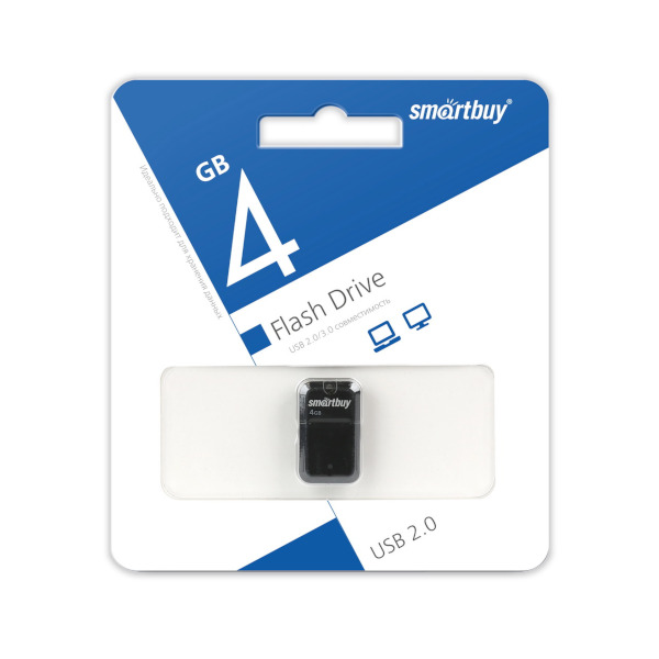 Память Flash Drive 4Gb USB 2.0. Smartbuy Art black SB4GBAK