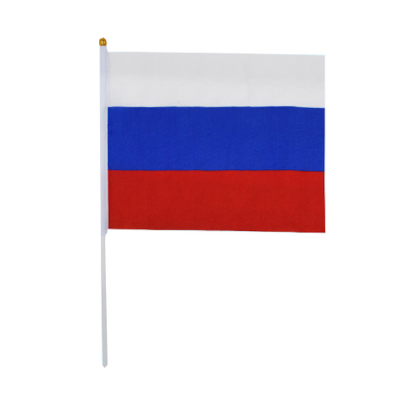Флаг "Триколор" 16*24см, пласт. трубочка, искусств. шёлк MC-3785 Basir