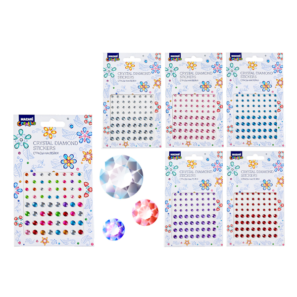 Стразы для декора самокл. "Круги" пластик, 7*8см, ассорти M-20449 MAZARI ТМ
