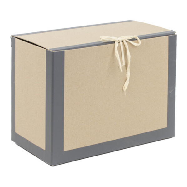 Короб архивный разборный А4, 18см, картон, завязки, св.-коричневый 112160 Staff