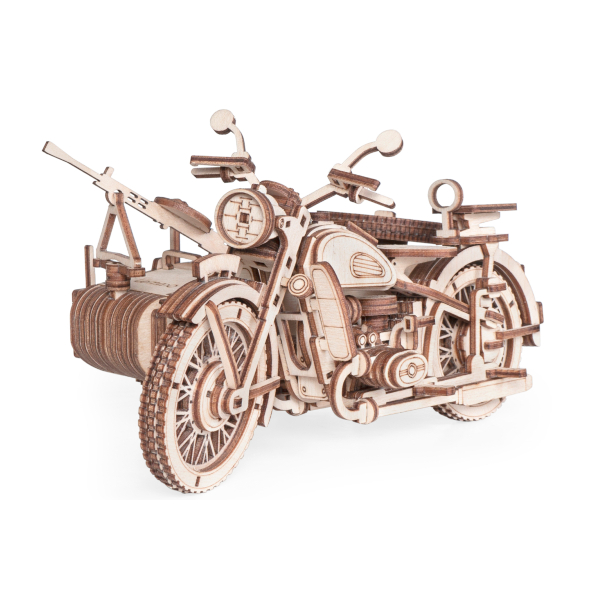 Конструктор деревянный Lemmo "Мотоцикл с коляской Уран" 287 элементов 0159