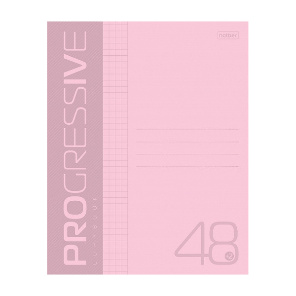 Тетрадь 48л А5 клетка "Progressive" пластик, розовый 48Т5В1 Hatber