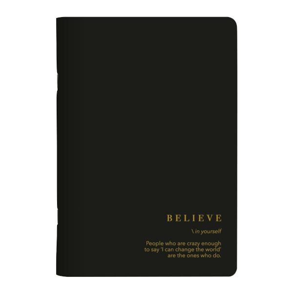 Тетрадь 48л А5 клетка "Believe" картон, черный N4765 Be Smart