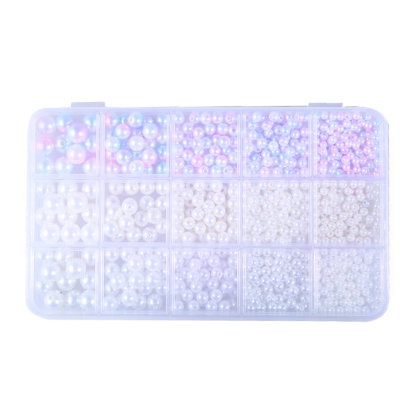 Набор бусин для творчества №7, 12цв., 8мм "Перламутр ассорти" ПВХ-упак. M-20217 MAZARI ТМ