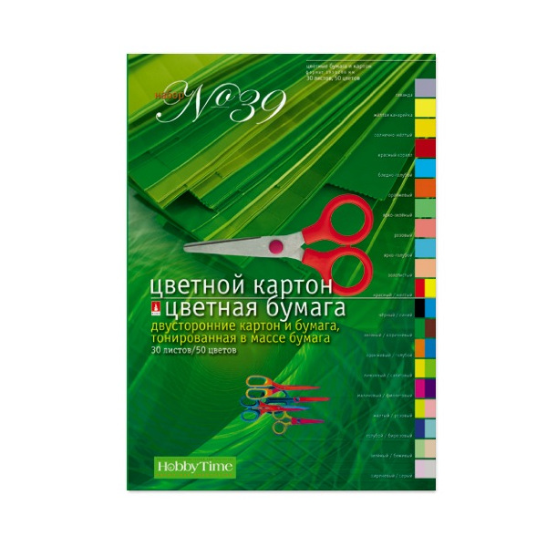 Набор для дет.твор. А4 (цв.картон 10л, цв.бумага 20л) 11-430-71 HOBBY TIME