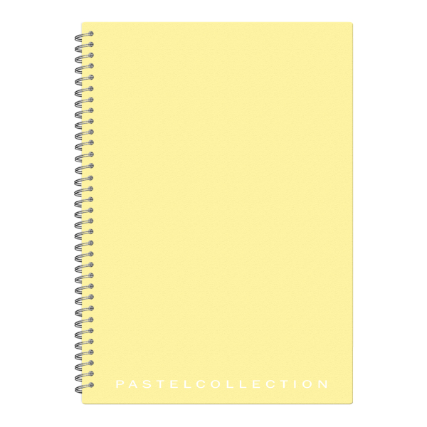 Тетрадь 80л А4 клетка/гребень "Pastel Collection Yellow" пластик, желтый 3404 Полином