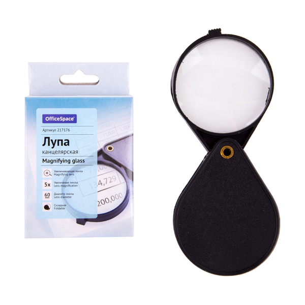 Лупа STAFF 50мм 4-х кратная, на шнурке 455432