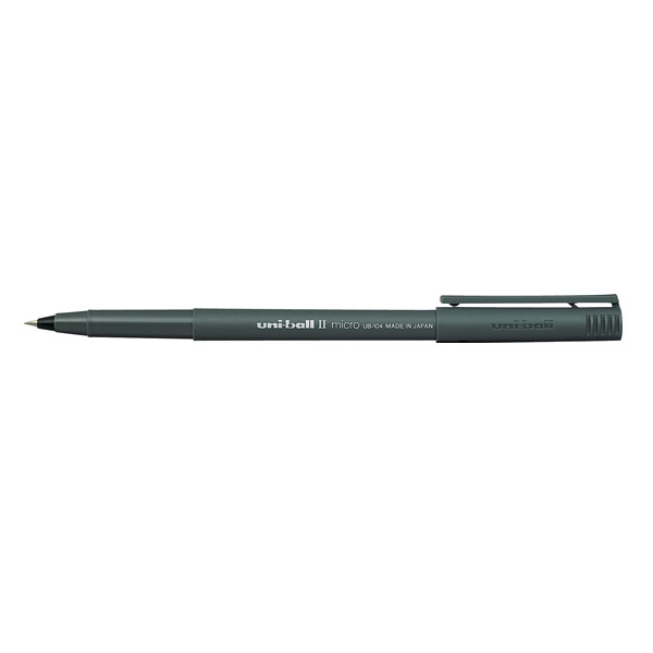 Роллер 0,5мм, синий, корп. черный "Uni-Ball II Micro UB-104" 66253