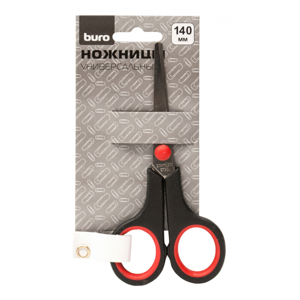 Ножницы 14см Buro "Smart" прорез., черный/красный 1854974
