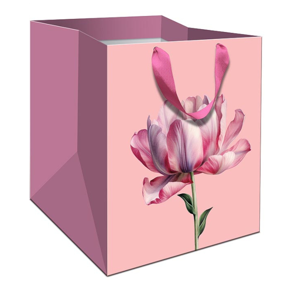 Пакет бумажный 30*25*25см "Розовый цветок" 1324.843 Арт Дизайн