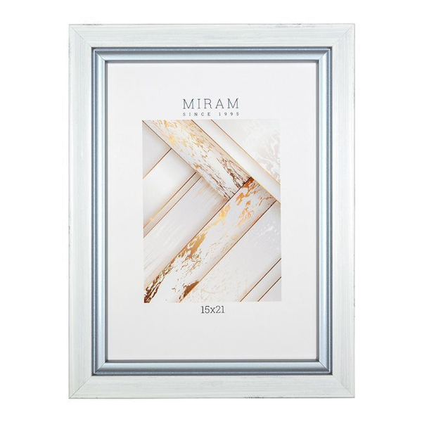 Фоторамка 15*21 пластик, багет 26мм, белый, вставка пластик, ножка 646261-6 МИРАМ