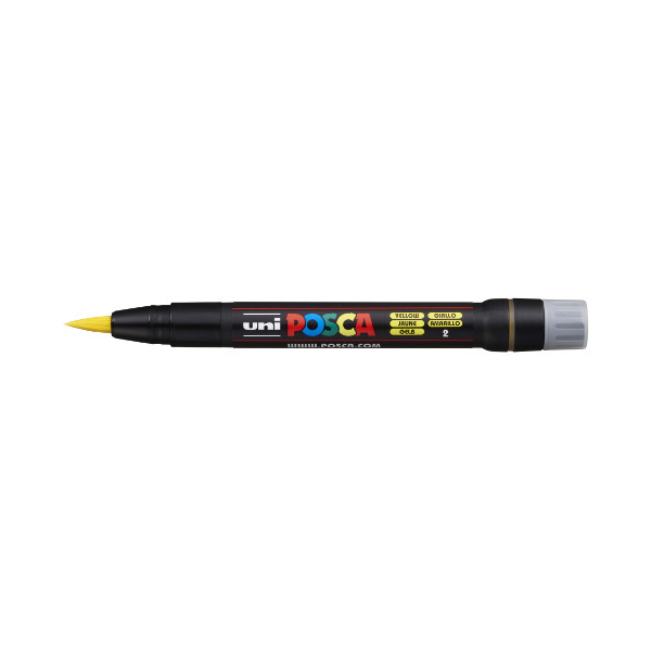 Маркер-кисть акриловый UNI Posca PCF-350 желтый 149680