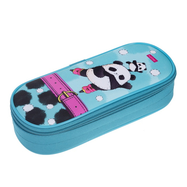 Пенал-футляр 1отд., 22*9*5см "Плюшевые панды" без напол., полиэстер, карман NPk_73281 Hatber