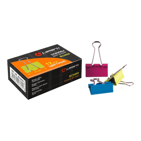 Зажим 41мм ассорти BC0690 (1шт) Lamark