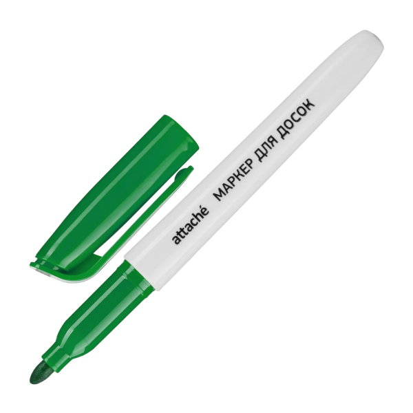 Маркер для доски 1-3мм, спирт. осн., пулевид., зеленый, пластик. корп. 964109 Attache