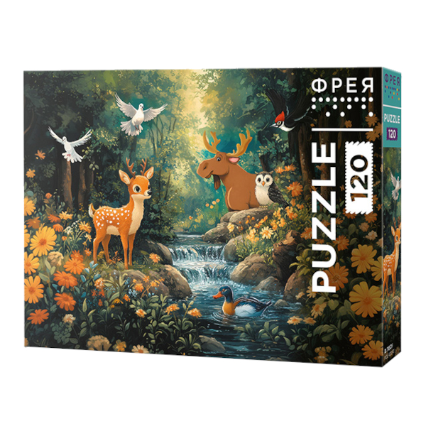 Пазлы 120 элем. "В лесу" 165*230мм PZL-120/01 ФРЕЯ