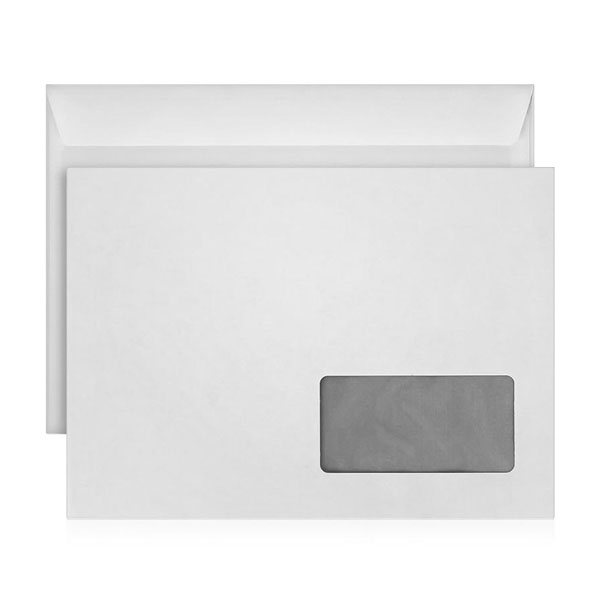 Конверт С5 162*229мм правое окно, с запечаткой, 90гр/м2, BusinessPost Packpost