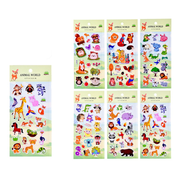 Наклейка декоративные "Животные" 22*10см, ассорти  M-8569 MAZARI ТМ