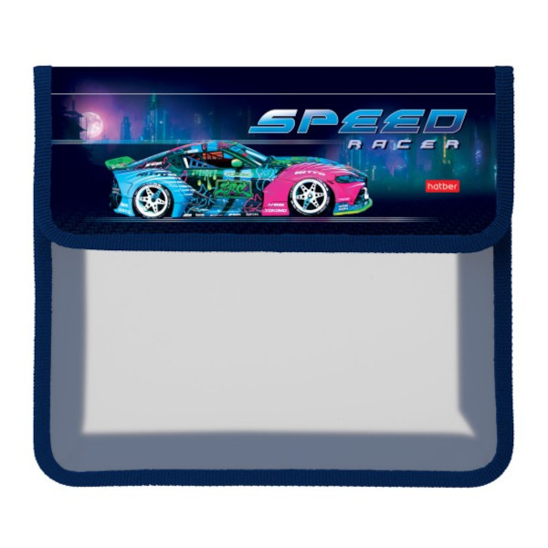 Папка для тетрадей А5 2отд., пластик, молния "City racing" AMp_06063 Hatber