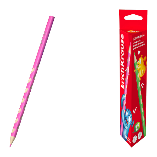 Карандаши 12цв, дерево, 3-гран. "Jolly Friends" карт.уп. 63600 Erich Krause