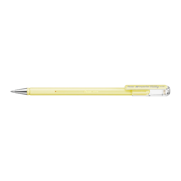 Ручка гелевая 0,8мм, желтый, желтый корп. "Hybrid Milky" K108-PG Pentel