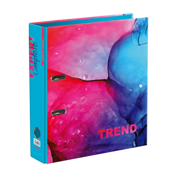 Папка-регистратор А4, 75мм, картон/лам.бум., рис/бирюз "Trend. Marbling" EC751701 Expert Complete