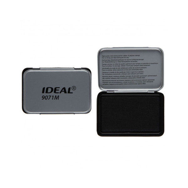 Штемпельная подушка 56 * 90мм IDEAL 9071M чёрная, металлическая уп.