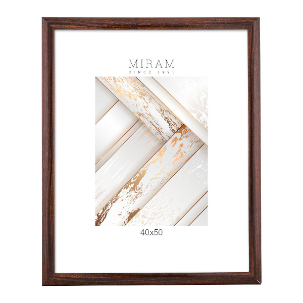 Фоторамка 40*50 пластик, багет 27мм, коричневый, вставка пластик 647246-16 МИРАМ