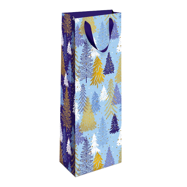 Пакет под бутылку 36*12*8,5см "Елки" бумажный 1597.028 Арт Дизайн