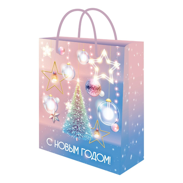 Пакет бумажный 23*18*10см "Рождественская ёлка" ППК-2322 Миленд