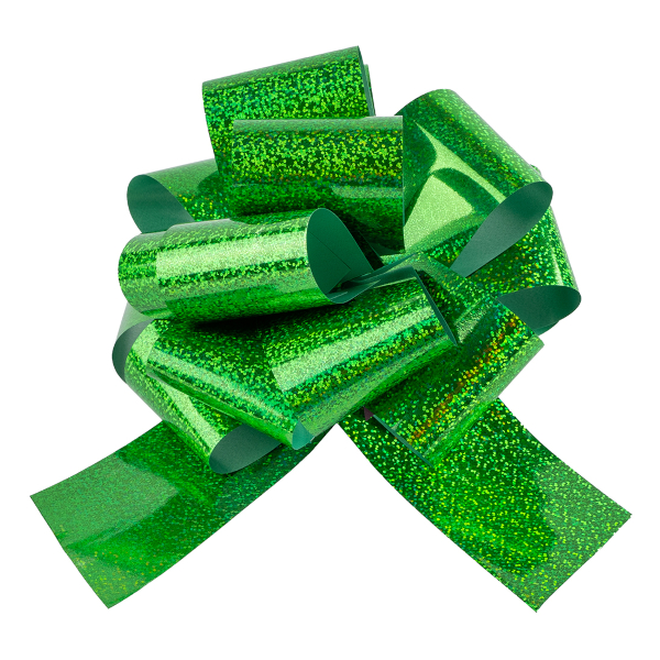 Бант для подарочной упаковки "Шар" 21см, голограф. зеленый (1шт) 6231643 Дон Баллон