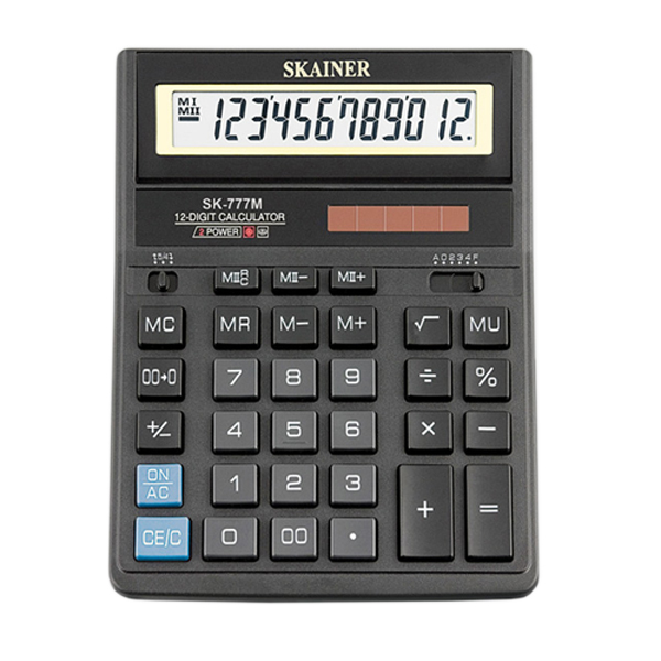 Калькулятор Skainer SK-777М (черный) настольный 12р