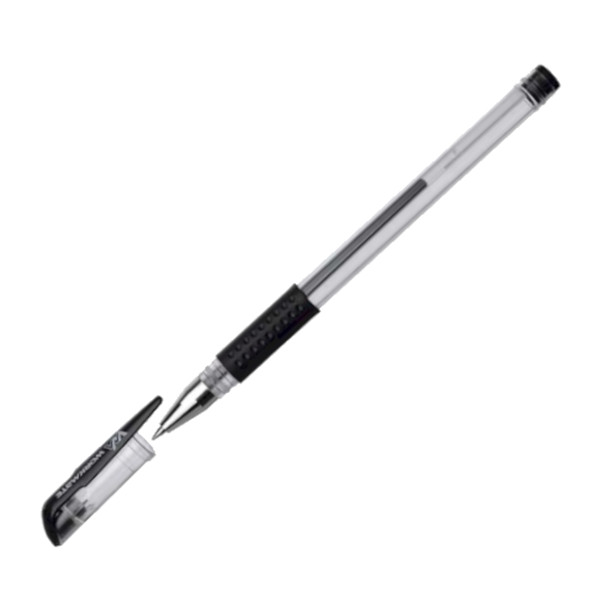 Ручка гелевая 0,7мм, черный, грип, прозрач. корп. 14-5581 Workmate