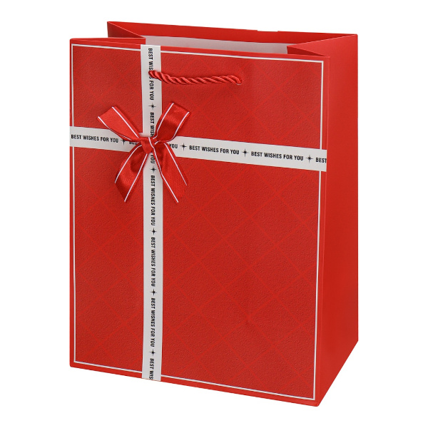 Пакет бумажный 23*18*10см "Пожелания. Красный" ППК-2204 Dream cards