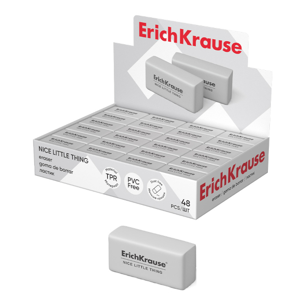 Ластик Erich Krause "Nice Little Thing" прямоуг. 32*15*12мм, термопласт. резина, белый ЕК7027