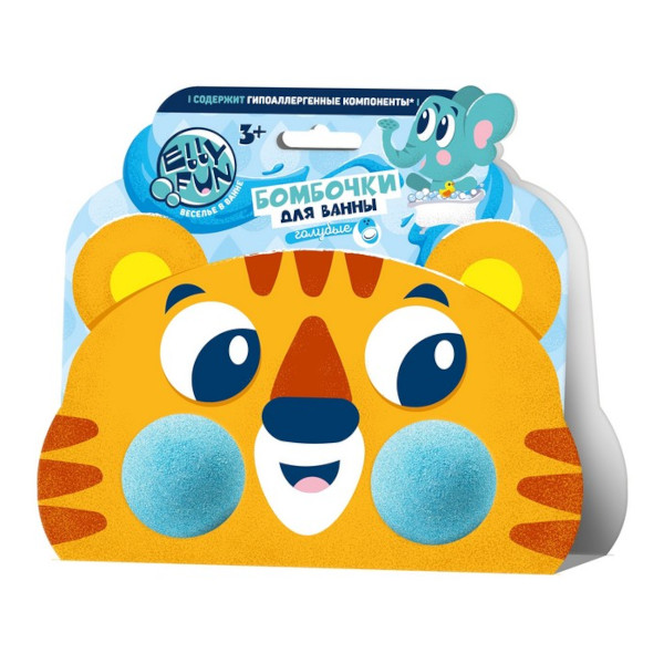 Набор для творчества Ellyfun "Бомбочка для ванны. Зверюшки. Тигренок обечайка" голубой EF013