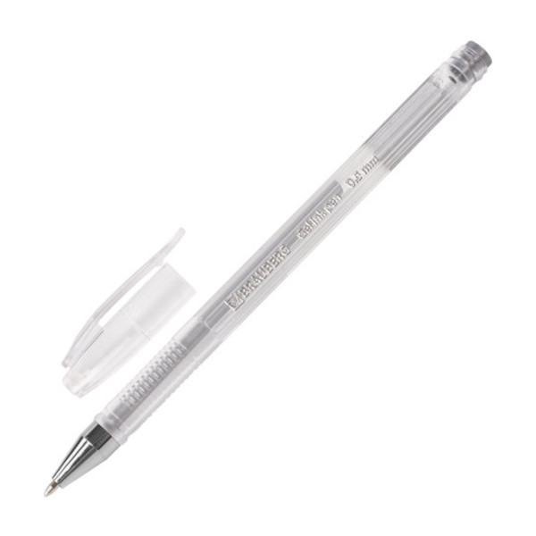 Ручка гелевая 0,5мм, серебро, прозрач. корп. "Jet" 142159 Brauberg