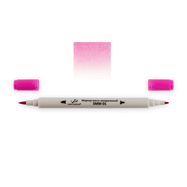 Маркер акварельный худож. Vista-Artista SMW-01 фуксия, двустор., кисть/пулевид. K282