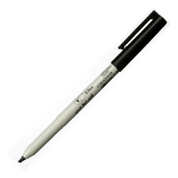Ручка капиллярная 3мм, черный, скош., корп. серый "Calligraphy Pen" XCMKN30#49 Sakura