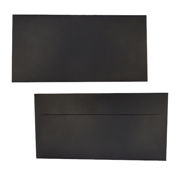 Конверт Е65 110*220мм без окна, без запечатки, стрип, 120гр/м2 черный