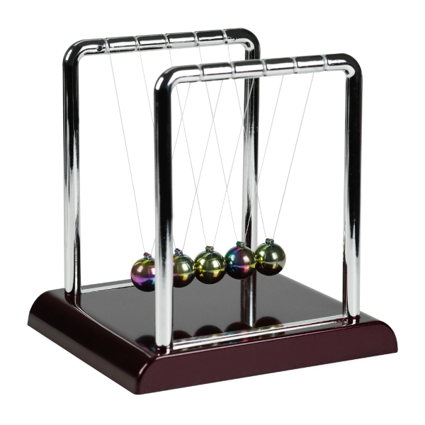 Настольный маятник "Шары Ньютона" 18*14,5*17,5см пластик/металл, бордовый Т-1568 Миленд