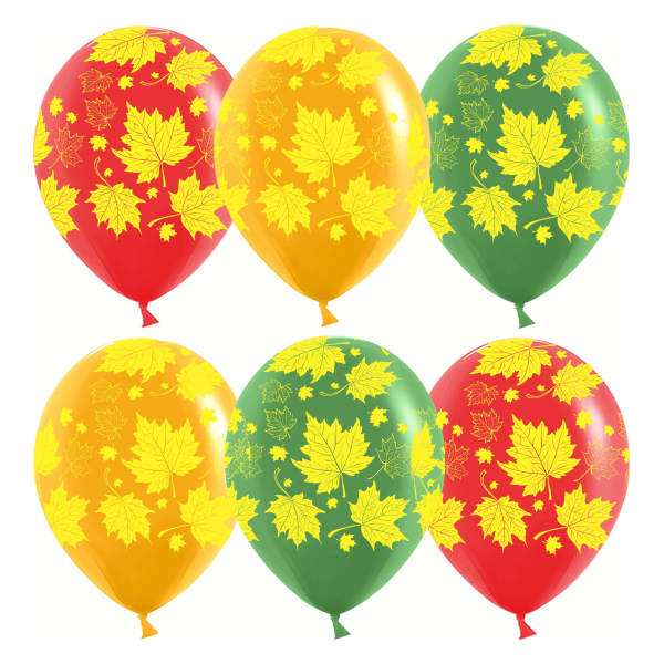 Набор шаров "Яркие листья" d-30см, 25шт, пастель, ассорти 612986 Дон Баллон