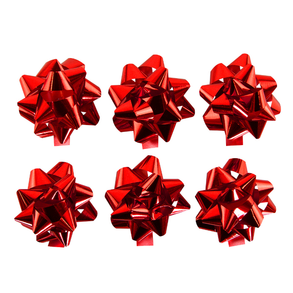 Бант для подарочной упаковки "Звезда" 7,6см, красный (1шт) 6231060 Дон Баллон