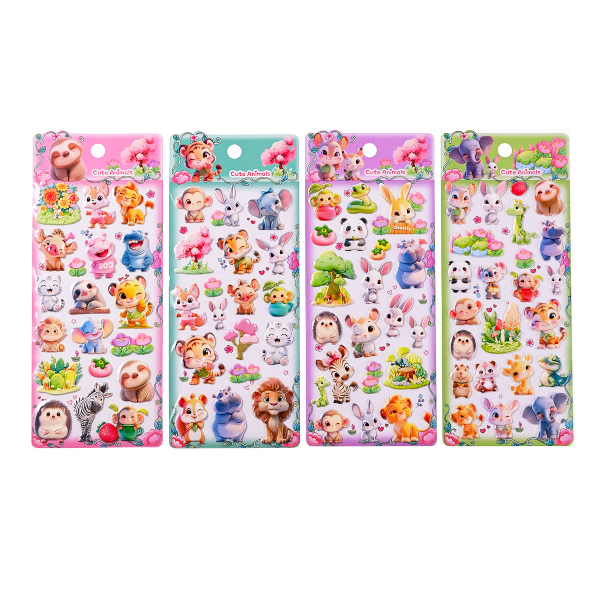 Наклейки декоративные "Животные" 9,5*23см, ассорти  M-20742 MAZARI ТМ