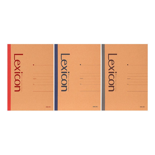Тетрадь 50л B5 линейка/книж. переплет "Lexicon" картон, ассорти 23213 Deli