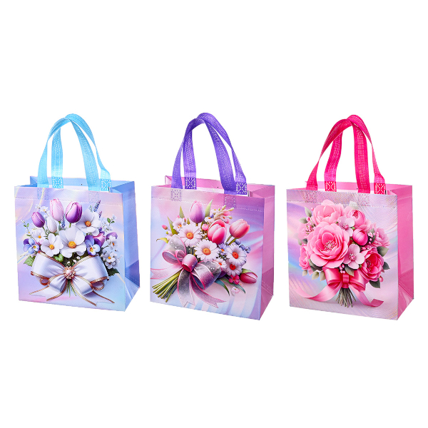 Пакет неткан.мат-л 23*22*11см "Букет" ассорти M-8272 MAZARI ТМ